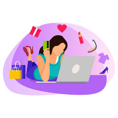 Online shopping on website application vector concept version 27.