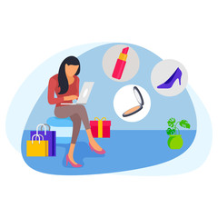 Online shopping on website application vector concept version 30.