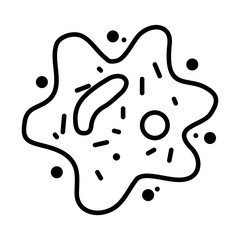 rhinovirus bacteria icon, line style