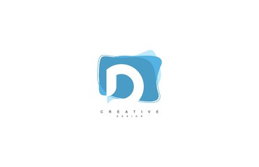 Abstract Flowing Liquid Shapes Letter D Logo Design