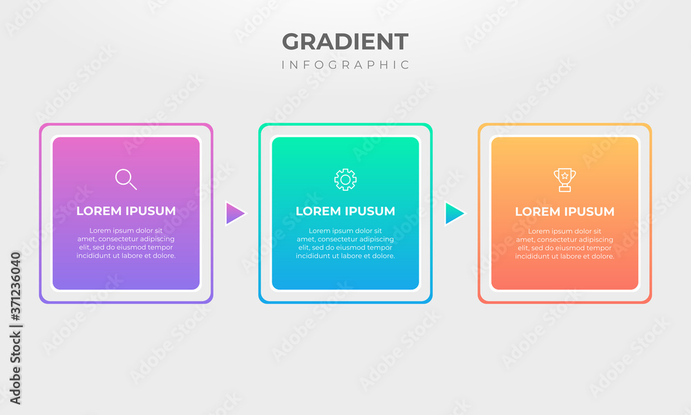 Poster gradient process infographic.