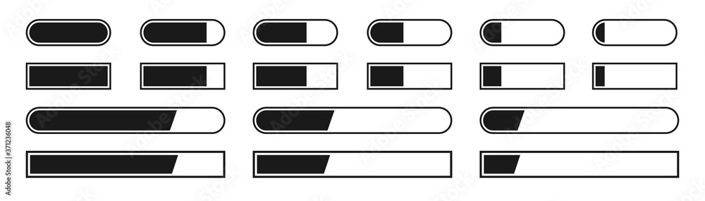 Poster loading icon set on white background