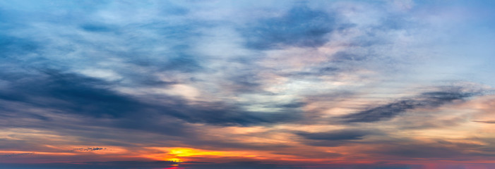 Naklejka na ściany i meble Fantastic soft clouds at sunrise, natural composition