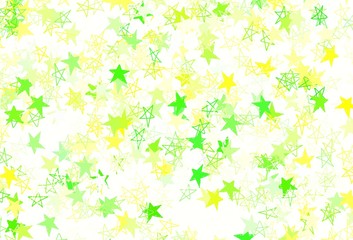 Light Green, Yellow vector template with sky stars.