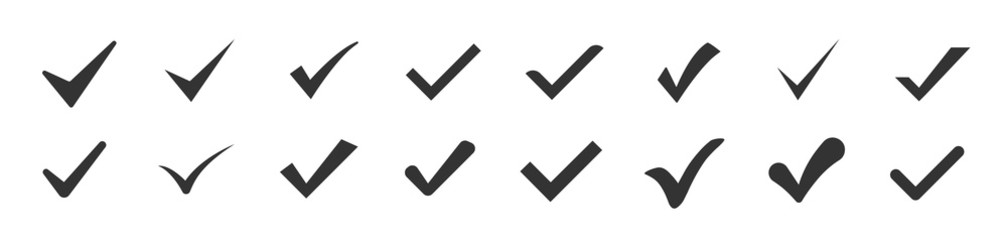 Checkmark set icon. Vector illustration.
