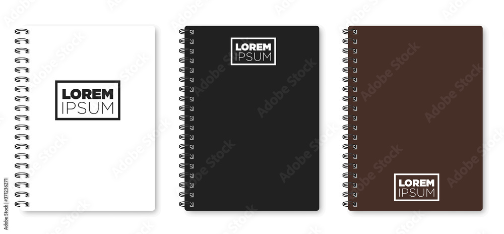 Aufkleber realistic notebook mock up for your image. vector illustration.