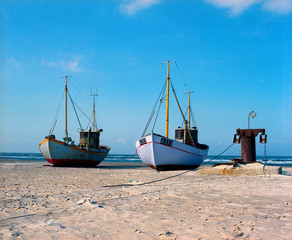 Beached boats, North sea