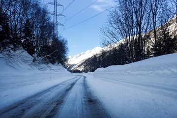 snowy winter panorama of the valley.