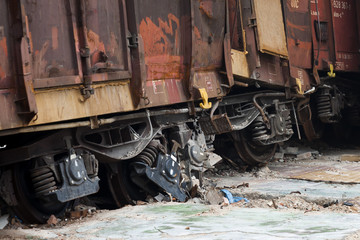 wypadek transportowych wagonów kolejowych