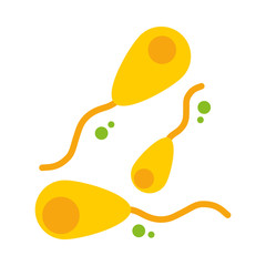 leishmania bacterias icon, flat style