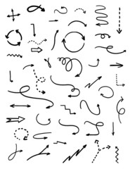set of hand drawn arrows
