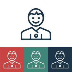 Linear vector icon with male