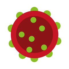 coronavirus bacteria icon, flat style