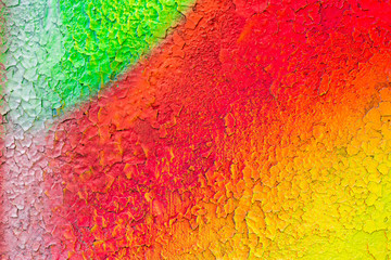 Beautiful bright colorful street art graffiti background. Abstract creative spray drawing fashion colors on the walls of the city. Urban Culture, ginger, red , orange , yellow, green, blue texture