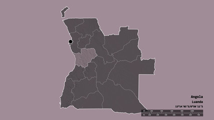 Location of Cuanza Sul, province of Angola,. Administrative