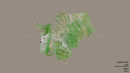 Cuanza Sul - Angola. Bounding box. Satellite