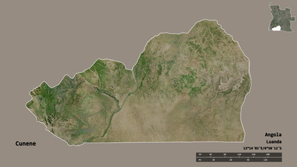 Cunene, province of Angola, zoomed. Satellite