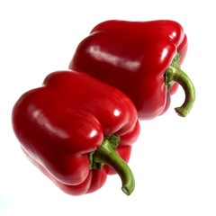 Sweet Red Pepper, capsicum annuum, Vegetables against White Background