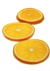 Orange, citrus sinensis, Fruits against White Background