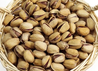 Pistachio Nuts, pistacia vera, Dry Fruits in Basket