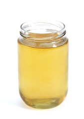 Jar of Honey against White Background