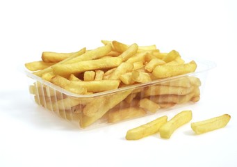 French Fries against White Background