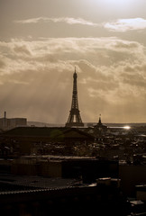 Fototapeta premium Tour Eiffel in Paris with city, Eiffel tower