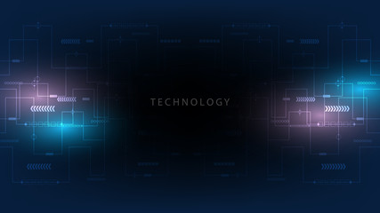 Abstract technology background, Illustration,Hi-tech communication concept innovation background,science and technology digital blue background