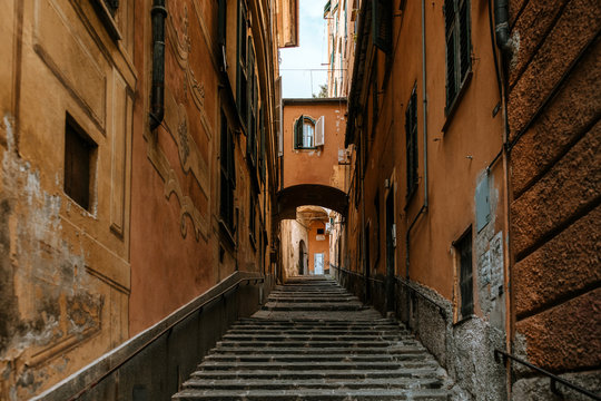 Stairs along old walls - Genova