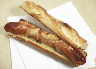 Hot Dog, Bread with Sausage