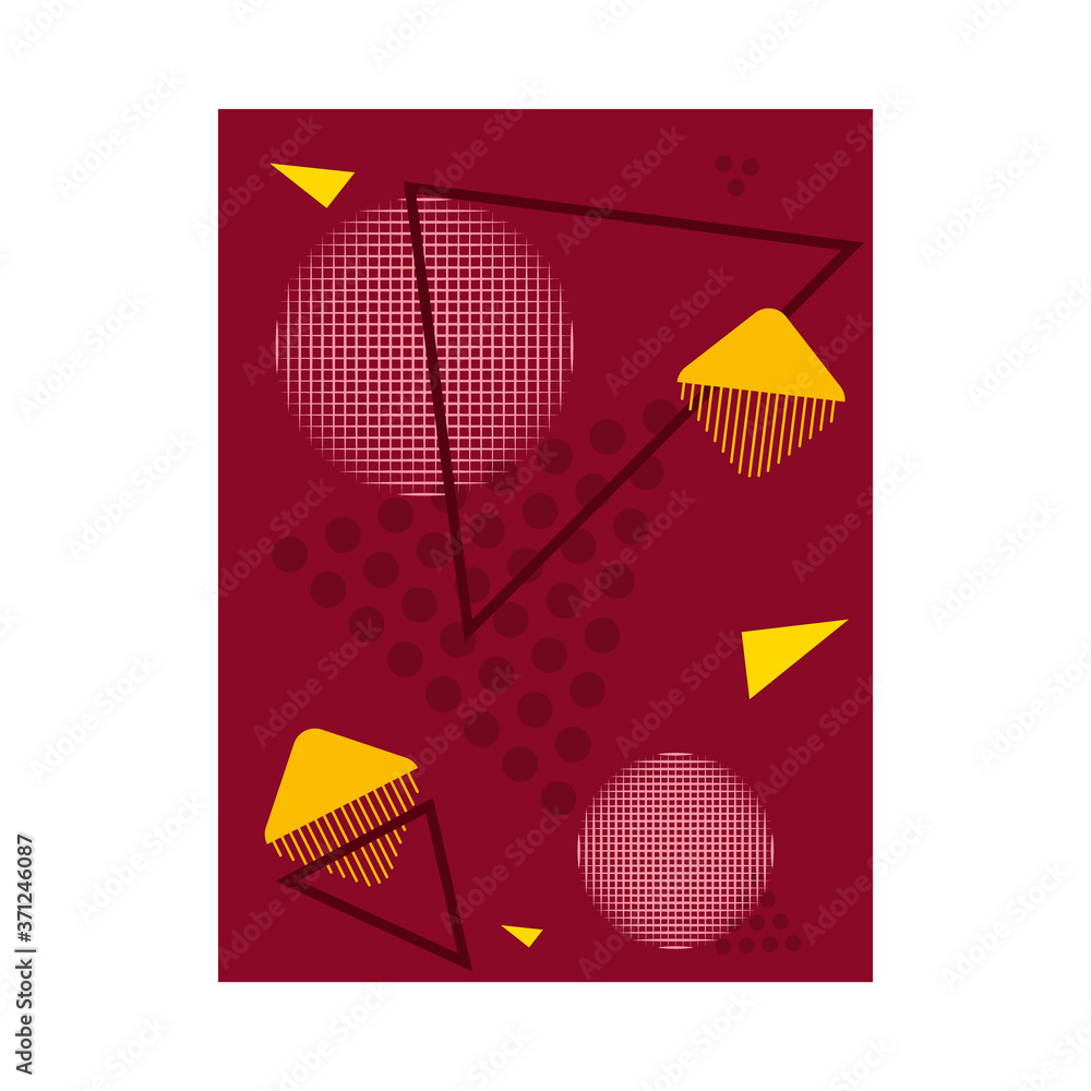 Poster abstract background with triangular shapes, colorful design