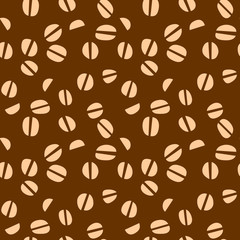 Seamless pattern with coffee beans. Vector illustration background for cafe, bistro, restaurant, bars menu card. Food and drink abstract texture design