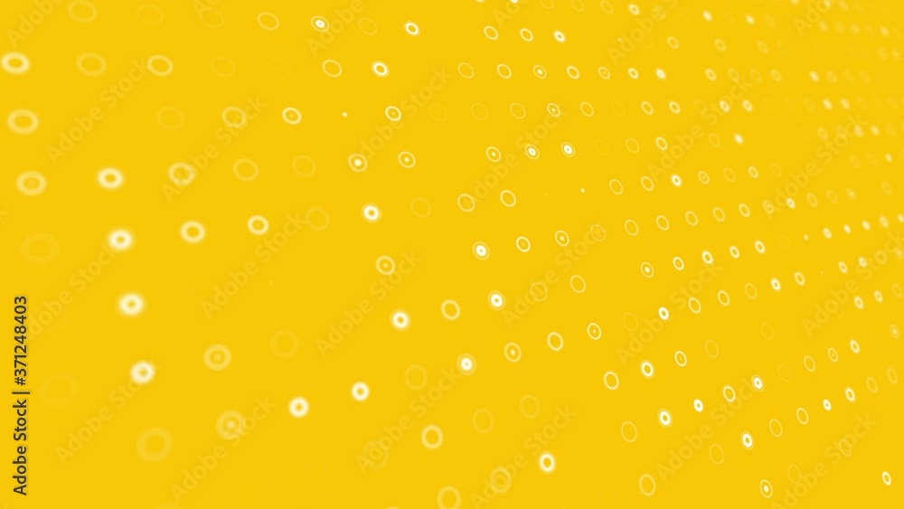 Poster dynamic animated background with pulsating white circles on yellow background are changed size with 