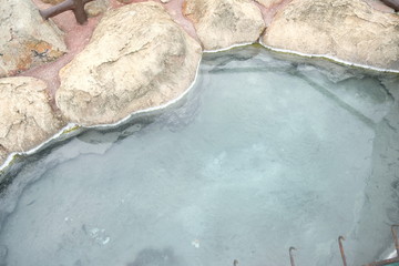 beautiful hot spring and landscape wallpaper background