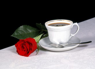 Rose with Cup of Coffee
