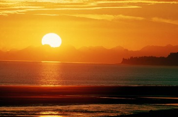 Sunset on Ocean in Alaska
