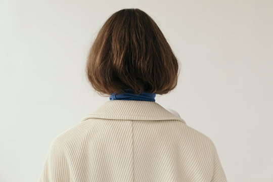 Anonymous model in coat