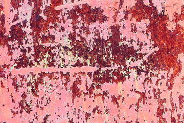 Creative bright metallic background. Flat background texture of dirty rusty metal. Bright rusty...