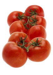 Red Tomato, solanum lycopersicum, Vegetables against White Background
