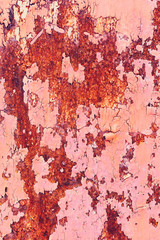 Creative bright metallic background. Flat background texture of dirty rusty metal. Bright rusty spots as the main background for a vintage scratched design
