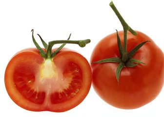 Red Tomato, solanum lycopersicum, Vegetables against White Background