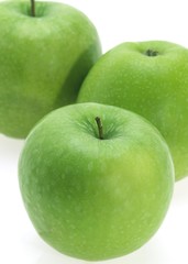 Granny Smith Apples, malus domestica, Fruits against White Background