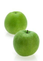 Granny Smith Apples, malus domestica, Fruits against White Background