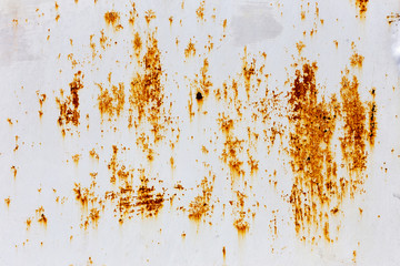 Creative bright metallic background. Flat background texture of dirty rusty metal. Bright rusty spots as the main background for a vintage scratched design