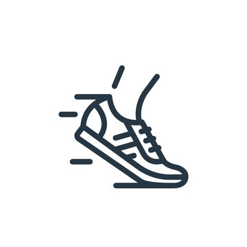 running shoes icon vector from fitness and gym concept. Thin line illustration of running shoes editable stroke. running shoes linear sign for use on web and mobile apps, logo, print media..