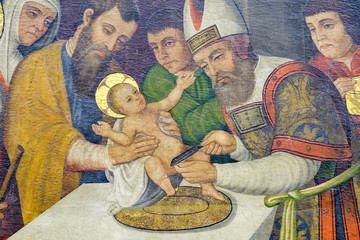 La Circuncisió, La circuncision de Jesucristo, siglo XVI, atribuida al Mestre de Calvià, iglesia parroquial, Ruberts, Sencelles, Mallorca, balearic islands, Spain