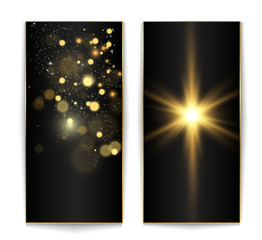 New year card of modern design with effects on transparent background.