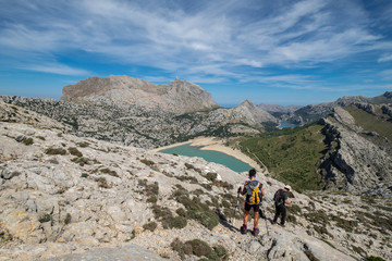 Naklejka premium embalse de Cúber desde la sierra de Rateta, Paraje natural de la Serra de Tramuntana, Mallorca, balearic islands, Spain