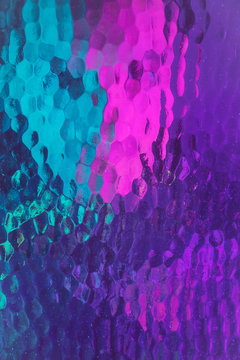 Unrecognizable, anonymous fluorescent freaky looking men behind the glass;