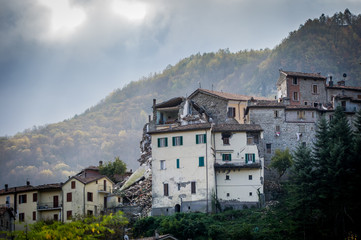 Earthquake in Pescara del Tronto in the center of Italy